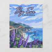 Big Sur California Kustlijn Retro Westkust Briefkaart (Voorkant)