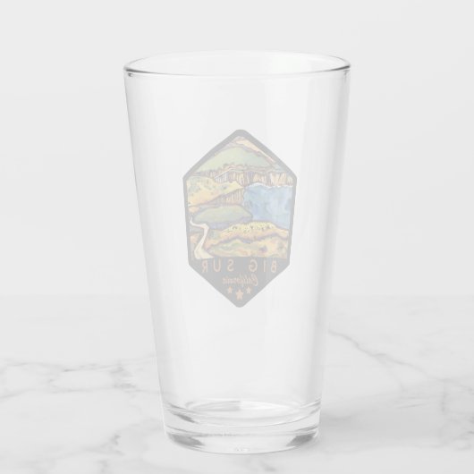 Big Sur California Pint Glass Glas (Achterkant)