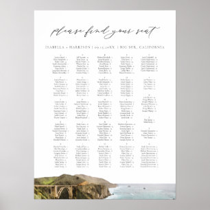 BIG SUR CALIFORNIA Skyline Wedding Seding Chart Poster