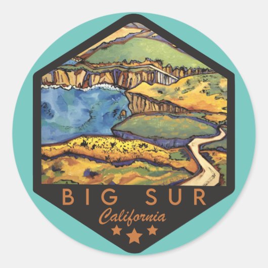 Big Sur California Stickers (Voorkant)