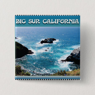 Big Sur California Vierkante Button 5,1 Cm