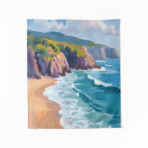 Big Sur, Californië Aquarel Kust Schildering