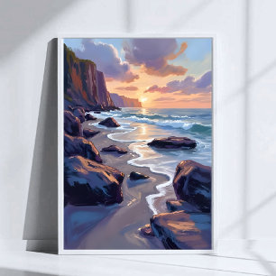Big Sur, Californië Kust Kunst Schilderij Poster