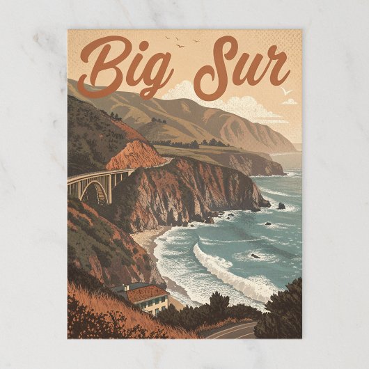  Big Sur: Cliffside Waves Briefkaart