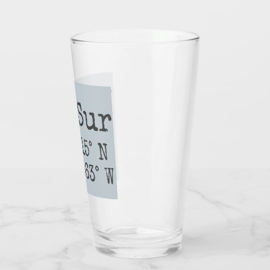 Big Sur Latitude en Lengtegraad Glas (Links)