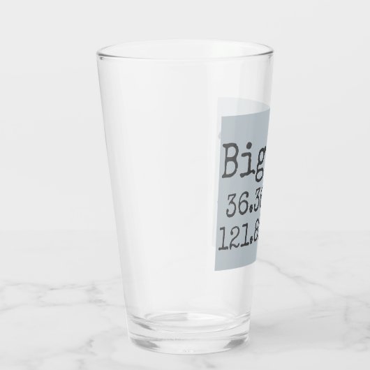 Big Sur Latitude en Lengtegraad Glas (Rechts)