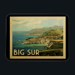 Big Sur Magnet California Vintage voyage<br><div class="desc">Le design de Big Sur California dans le style Vintage voyage avec le pont de Bixby Creek et l'océan Pacifique.</div>