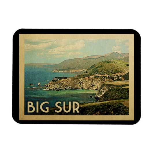 Big Sur Magnet California Vintage voyage (Horizontal)