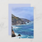 Big Sur Ocean Cliff Zee Art Flat Note Kaart (Voorkant / Achterkant)