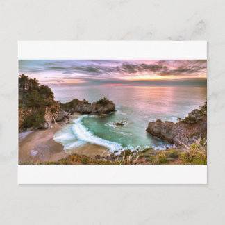 Big Sur Waterfall Sunset Briefkaart