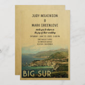 Big Sur Wedding Invitation Middeleeuwen Kaart (Voorkant / Achterkant)