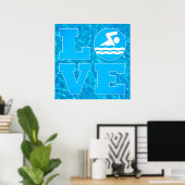 Big Swim LOVE Pool Poster pour les nageurs et les  (Bureau à domicile)