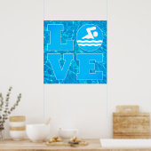 Big Swim LOVE Pool Poster pour les nageurs et les  (Cuisine)