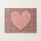 Big Swirls Heart op Confetti Style Background Legpuzzel (Horizontaal)