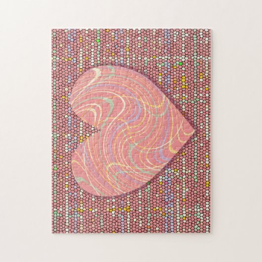 Big Swirls Heart op Confetti Style Background Legpuzzel (Verticaal)