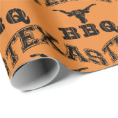 Big Texas BBQ Biker Sinaasappel Cadeaupapier (Rol Hoek)