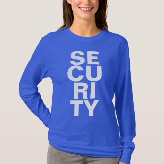 Big Text Deep Royal Blue Template Womens Security T-shirt (Voorkant)