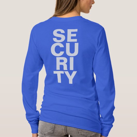 Big Text Deep Royal Blue Template Womens Security T-shirt (Achterkant)