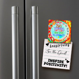 Big Things Quote Kleurrijke Leuke Inspirativiteits Magneet