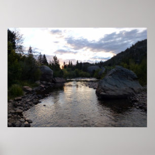 Big Thompson River op Sunrise Poster