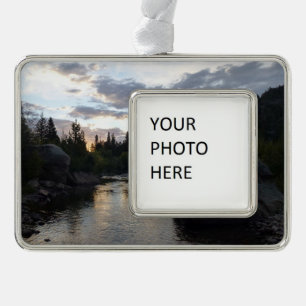 Big Thompson River op Sunrise Verzilverd Kader Ornament