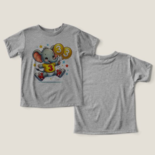 Big Three Celebration : Elephant avec ballons (Design Recto & Verso)