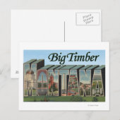Big Timber, Montana - grote lettertjes Briefkaart (Voorkant / Achterkant)
