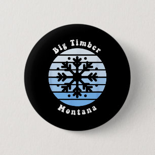 Big Timber Montana Sneeuwvlok Kerst Winter Soep Ronde Button 5,7 Cm