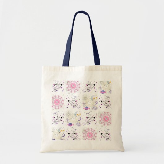 Big Time and Space Mandala Patchwork Pattern Budge Tote Bag (Voorkant)
