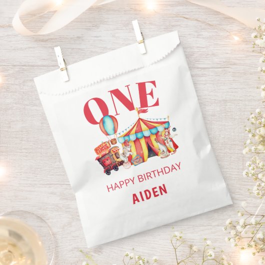 Big Top Circus Carnival 1ste verjaardag Bedankzakje (Geknipt)