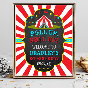Big Top Circus Carnival 1ste verjaardag Welkom Poster