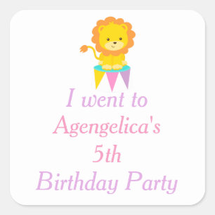 Big Top Circus Carnival Birthday 'Ik ben naar toe Vierkante Sticker