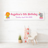 Big Top Circus Carnival Birthday in Roze Spandoek (Insitu)