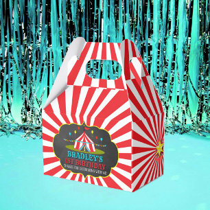 Big Top Circus Carnival Chalkboard 1ste verjaardag Bedankdoosjes