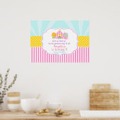 Big Top Circus Carnival Pink Birthday Poster (Keuken)