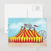 Big Top Circus Tente + Ferry wheel art carte posta (Devant / Derrière)