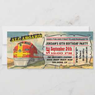 BIG Train Ticket Birthday Kaart