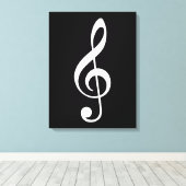 big treble clear musical note canvas afdruk (Insitu (Houten vloer))