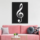 big treble clear musical note canvas afdruk (Insitu (Woonkamer))