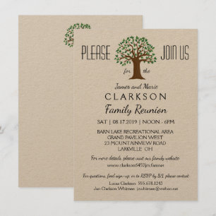 Big Tree Family Reunion Info Verpakte Uitnodiging