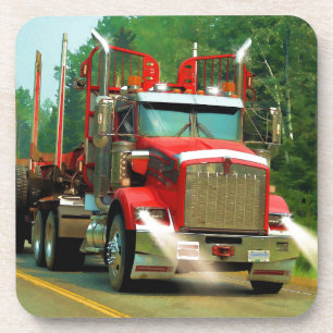 Big Truck en Highway Art voor vrachtwagenliefhebbe Bier Onderzetter