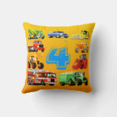 Big Trucks 4th Birthday Kussen (Achterkant)