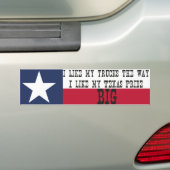 Big Trucks - Big Texas Pride Bumpersticker (Op auto)