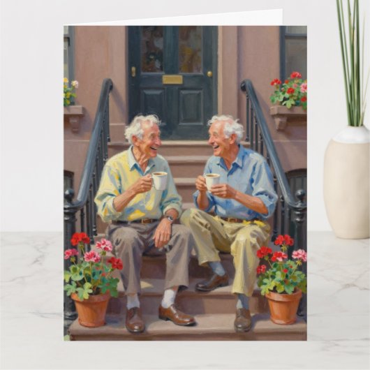 Big Twin Coots Coffee Club Birthday Occasion Card Kaart (Voorkant)