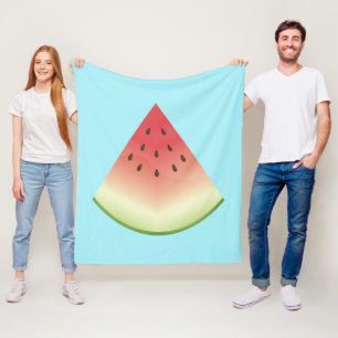 Big Watermelon Slice Illustratie op blauw Fleece Deken