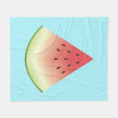Big Watermelon Slice Illustratie op blauw Fleece Deken (Voorkant (Horizontaal))