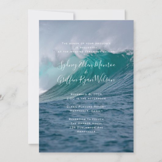 Big Wave Faire-part de mariage (Devant)