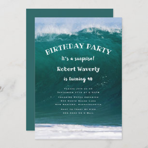 Big Wave Guards Surprise Anniversaire Invitation