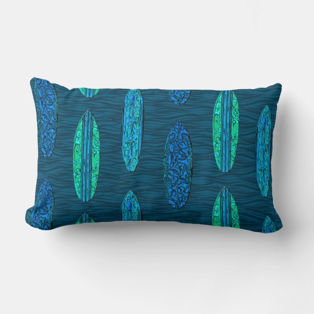 Big Wave Hawaiian Surfboards Kussen (Voorkant)