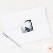 Big Wave Surfer Vierkante Sticker (Envelop)